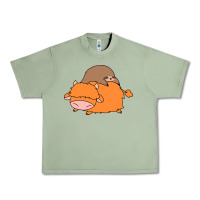 Oil Green sloth and highland cow Urban Heavy Tee - linhVisuals