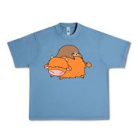 Pebble Blue sloth and highland cow Urban Heavy Tee - linhVisuals
