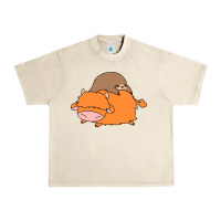 Sandshell sloth and highland cow Urban Heavy Tee - linhVisuals