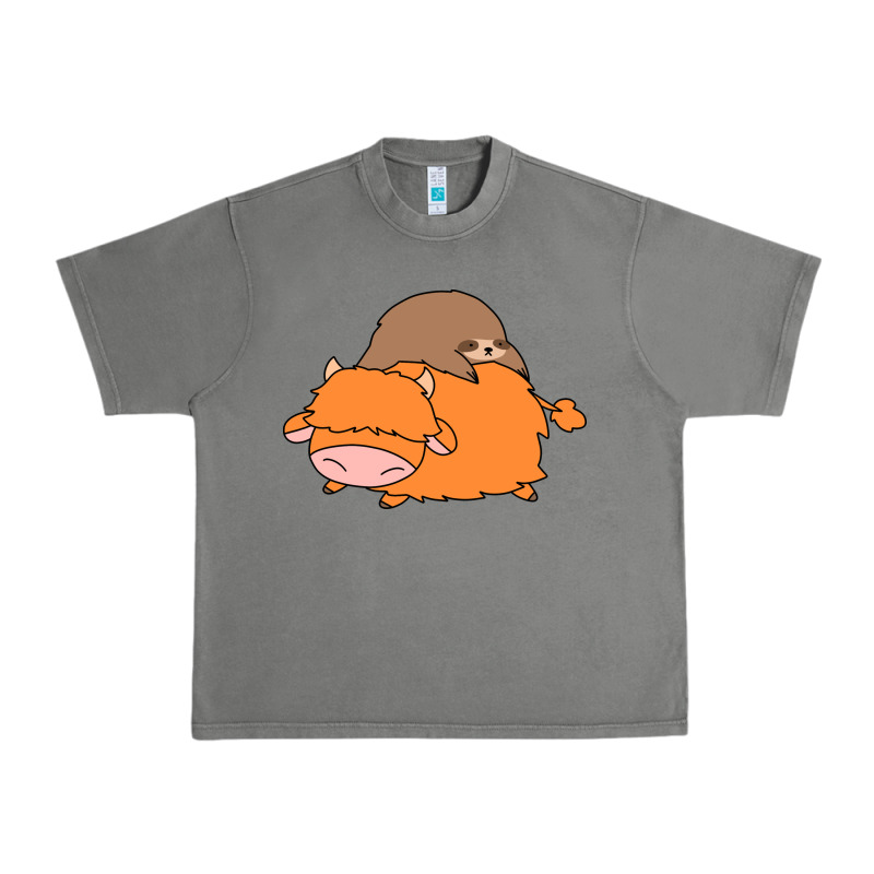 Sloth And Highland Cow Urban Heavy Tee by linhVisuals | Teevron