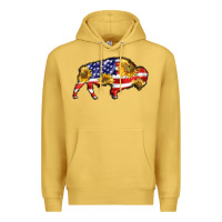 Antique Gold bison amerıcan flag Premium Hoodie - BarkalooDesign