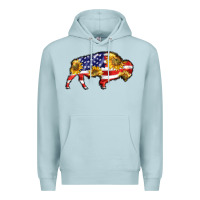 Blue Mist bison amerıcan flag Premium Hoodie - BarkalooDesign