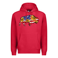 Cardinal bison amerıcan flag Premium Hoodie - BarkalooDesign