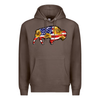 Coffee bison amerıcan flag Premium Hoodie - BarkalooDesign