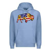 Colony Blue bison amerıcan flag Premium Hoodie - BarkalooDesign