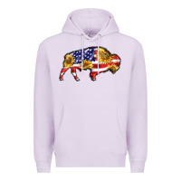 Lilac bison amerıcan flag Premium Hoodie - BarkalooDesign