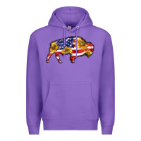Purple bison amerıcan flag Premium Hoodie - BarkalooDesign