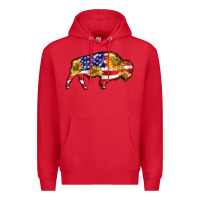 Red bison amerıcan flag Premium Hoodie - BarkalooDesign