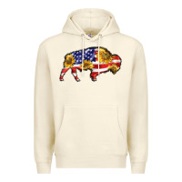 Sandshell bison amerıcan flag Premium Hoodie - BarkalooDesign