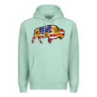 Seafoam bison amerıcan flag Premium Hoodie - BarkalooDesign