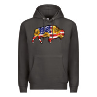 Smoke bison amerıcan flag Premium Hoodie - BarkalooDesign