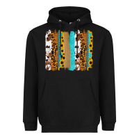 Black turquoise sunflowers cowhide leopard glitter background Heavyweight Hoodie - RanaPortraitStore