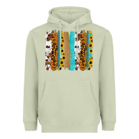 Matcha turquoise sunflowers cowhide leopard glitter background Heavyweight Hoodie - RanaPortraitStore