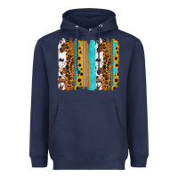 Navy turquoise sunflowers cowhide leopard glitter background Heavyweight Hoodie - RanaPortraitStore