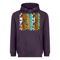 Plum turquoise sunflowers cowhide leopard glitter background Heavyweight Hoodie - RanaPortraitStore