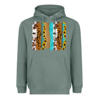 Sage turquoise sunflowers cowhide leopard glitter background Heavyweight Hoodie - RanaPortraitStore