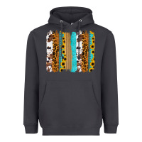 Smoke turquoise sunflowers cowhide leopard glitter background Heavyweight Hoodie - RanaPortraitStore