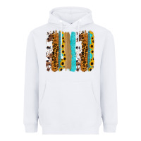 White turquoise sunflowers cowhide leopard glitter background Heavyweight Hoodie - RanaPortraitStore