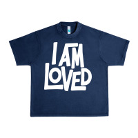 Navy i am loved Urban Heavy Tee - linhVisuals