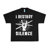 Black i destroy silence drum set drummer gift Urban Heavy Tee - linhVisuals
