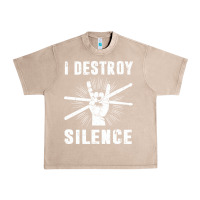 French Oak i destroy silence drum set drummer gift Urban Heavy Tee - linhVisuals