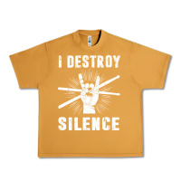 Peanut Butter i destroy silence drum set drummer gift Urban Heavy Tee - linhVisuals