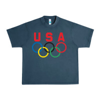 Midnight Navy OLYMPIC RINGS Urban Heavy Tee - linhVisuals