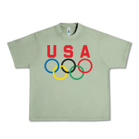 Oil Green OLYMPIC RINGS Urban Heavy Tee - linhVisuals