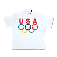 White OLYMPIC RINGS Urban Heavy Tee - linhVisuals