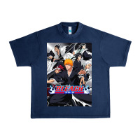 Navy Bleachs Anime Urban Heavy Tee - linhVisuals
