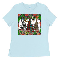 Baby Blue merry Christmas Ladies Tee - CowhideDigitalArt