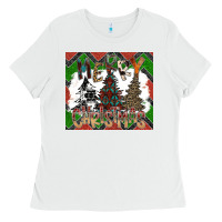 White merry Christmas Ladies Tee - CowhideDigitalArt