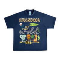 Navy grandma of the wild one zoo mother birthday safari jungle long sleeve Urban Heavy Tee - linhVisuals