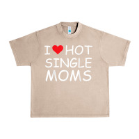 French Oak i love hot single moms tee red heart hot mother milf mommy t shirt Urban Heavy Tee - linhVisuals