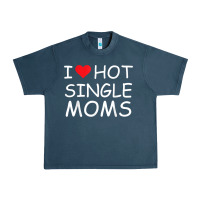 Midnight Navy i love hot single moms tee red heart hot mother milf mommy t shirt Urban Heavy Tee - linhVisuals