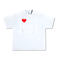 White i love hot single moms tee red heart hot mother milf mommy t shirt Urban Heavy Tee - linhVisuals
