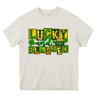 Cream Lucky and blessed St. Patricks Day Heavy Core Tee - FaDigitalArtStudio