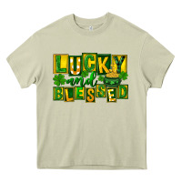 Mossy Lucky and blessed St. Patricks Day Heavy Core Tee - FaDigitalArtStudio