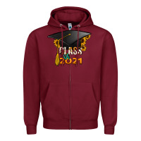 Burgundy Class of 2021 Zipper Hoodie - Jasminsmagicworld