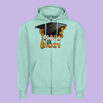 Class Of 2021 Zipper Hoodie Designed By Jasminsmagicworld