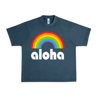 Midnight Navy Aloha Rainbow Hawaii 808 Island Hawaiian Urban Heavy Tee - linhVisuals
