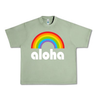 Oil Green Aloha Rainbow Hawaii 808 Island Hawaiian Urban Heavy Tee - linhVisuals