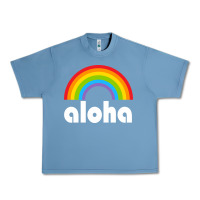 Pebble Blue Aloha Rainbow Hawaii 808 Island Hawaiian Urban Heavy Tee - linhVisuals