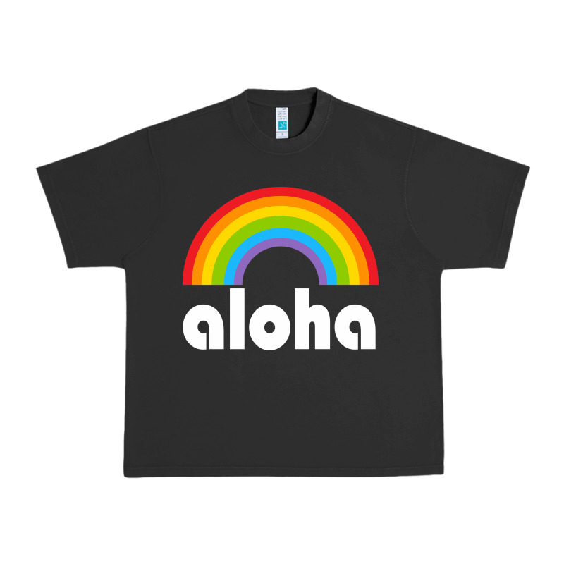 Aloha Rainbow Hawaii 808 Island Hawaiian Urban Heavy Tee by linhVisuals | Teevron
