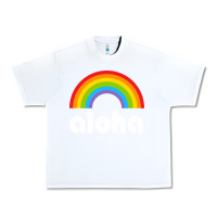 White Aloha Rainbow Hawaii 808 Island Hawaiian Urban Heavy Tee - linhVisuals