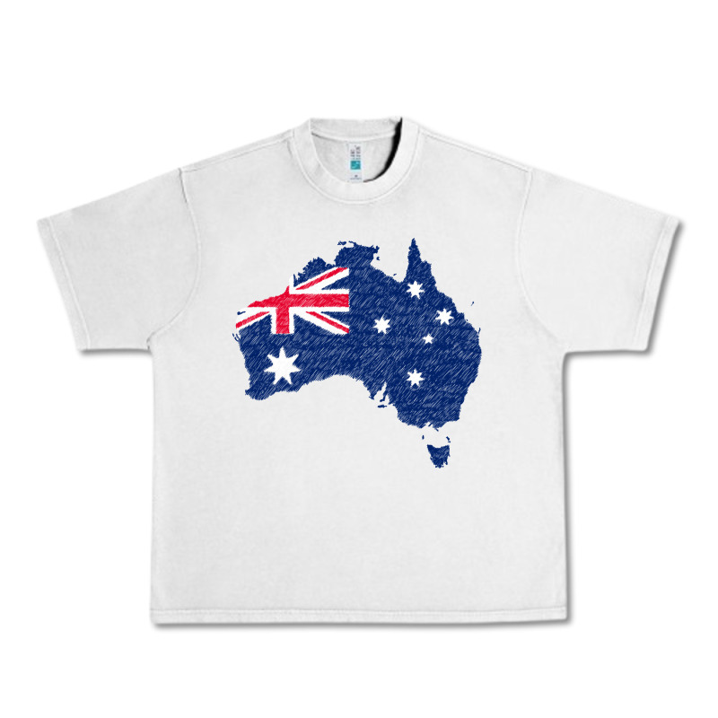 Australia Map Flag Drawing Line Art Urban Heavy Tee by linhVisuals | Teevron