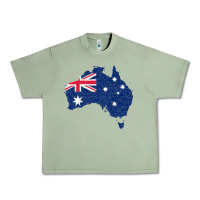 Oil Green Australia Map Flag Drawing Line Art Urban Heavy Tee - linhVisuals