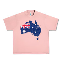 Salmon Australia Map Flag Drawing Line Art Urban Heavy Tee - linhVisuals