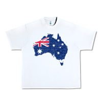 White Australia Map Flag Drawing Line Art Urban Heavy Tee - linhVisuals
