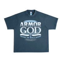 Midnight Navy armor of god bible verse scripture Urban Heavy Tee - linhVisuals
